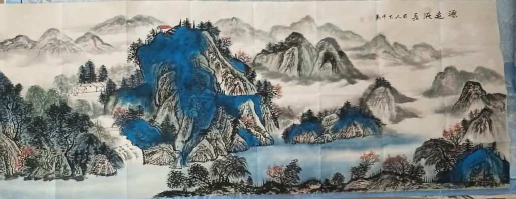 图片[1]-张大千《源远流长》-嘉诚艺术