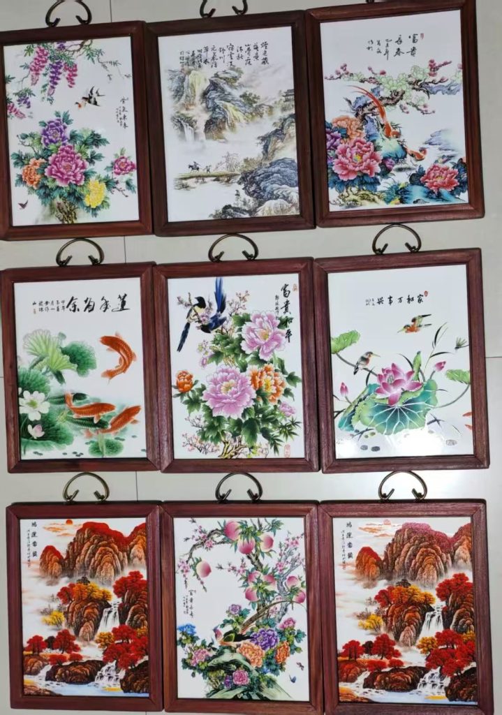 图片[1]-王琦、王大凡、毕伯涛等《瓷板画》*9珠山八友-嘉诚艺术