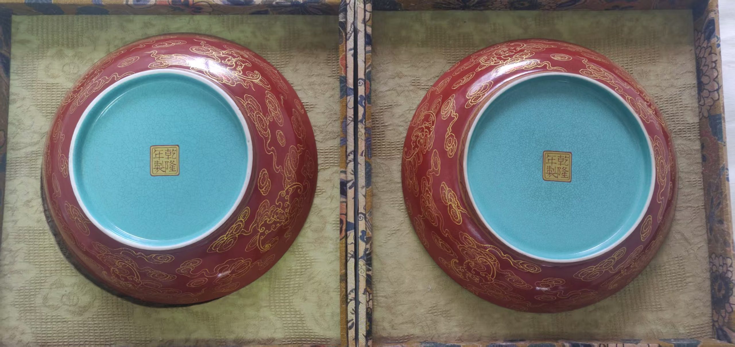 乾隆年制《人物赏盘》一对