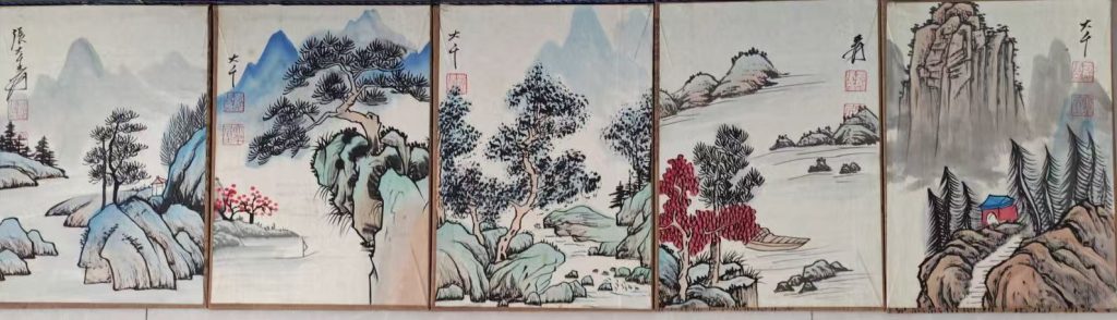图片[1]-张大千《山水图合集》五幅-嘉诚艺术