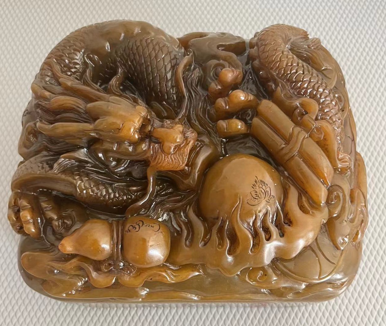 寿山石瑞兽刻字印章