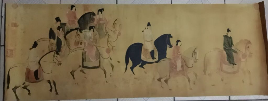 图片[1]-张萱《游春图》-嘉诚艺术