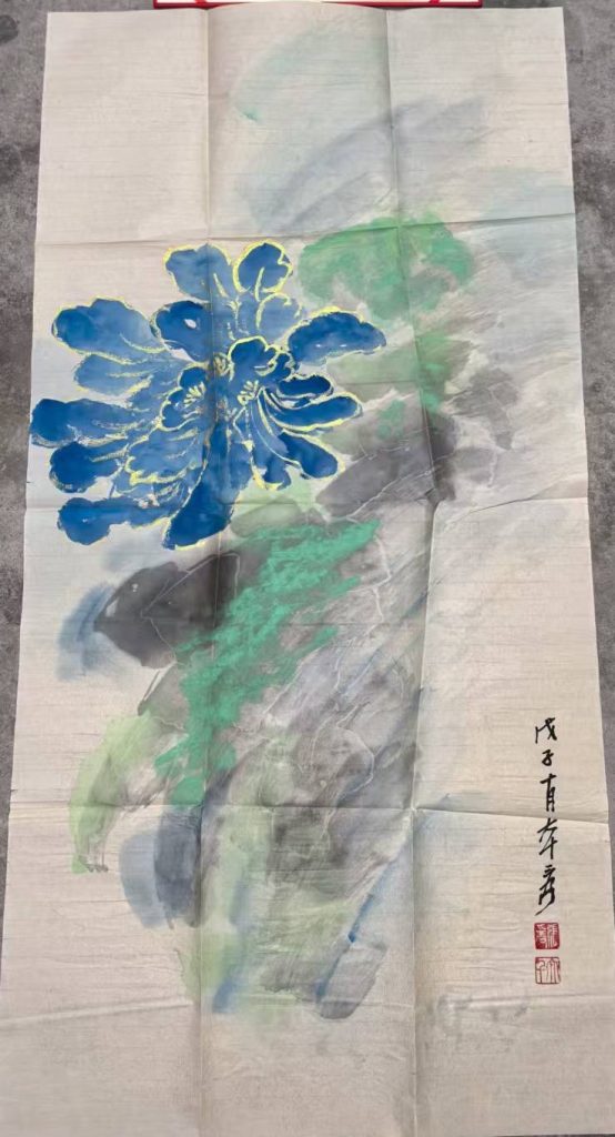 图片[1]-张大千《荷花图》-嘉诚艺术