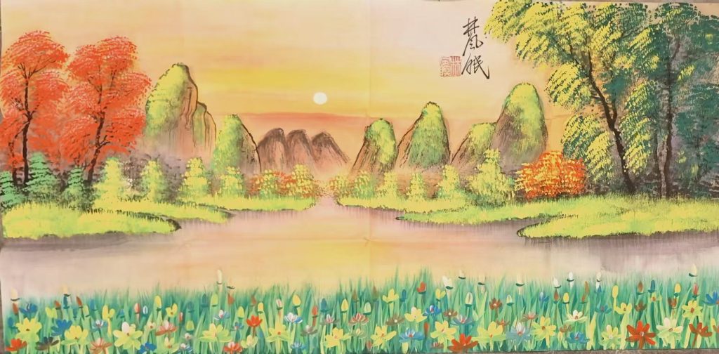 图片[1]-林风眠《山水图》-嘉诚艺术