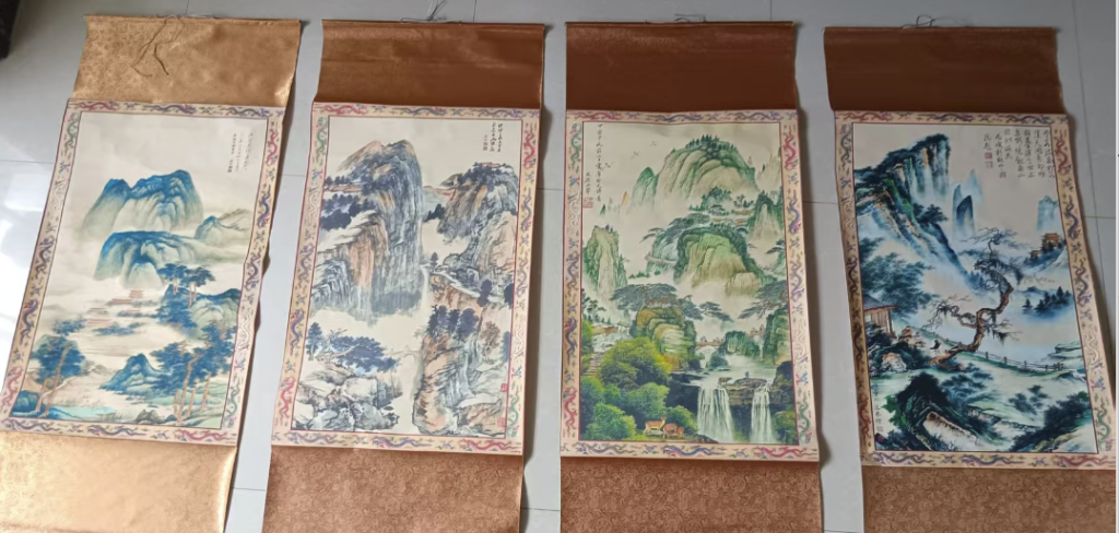 图片[1]-王翚《山水图》四条屏-嘉诚艺术