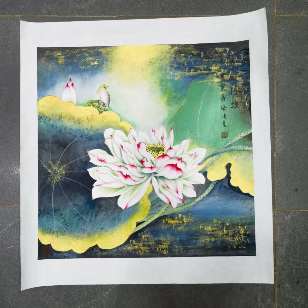 图片[1]-王秀欣《荷花图》-嘉诚艺术