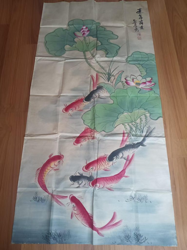 图片[1]-张大千《连年有余》-嘉诚艺术