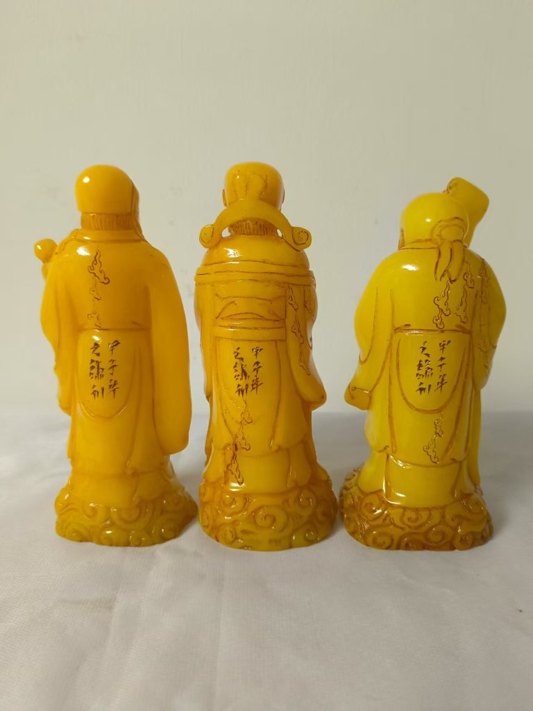 图片[2]-田黄(鸡油黄田黄石)《福禄寿三星》-嘉诚艺术