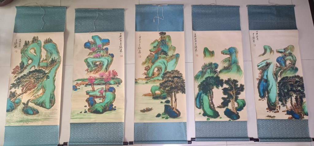图片[1]-张大千《福禄寿喜财》-嘉诚艺术