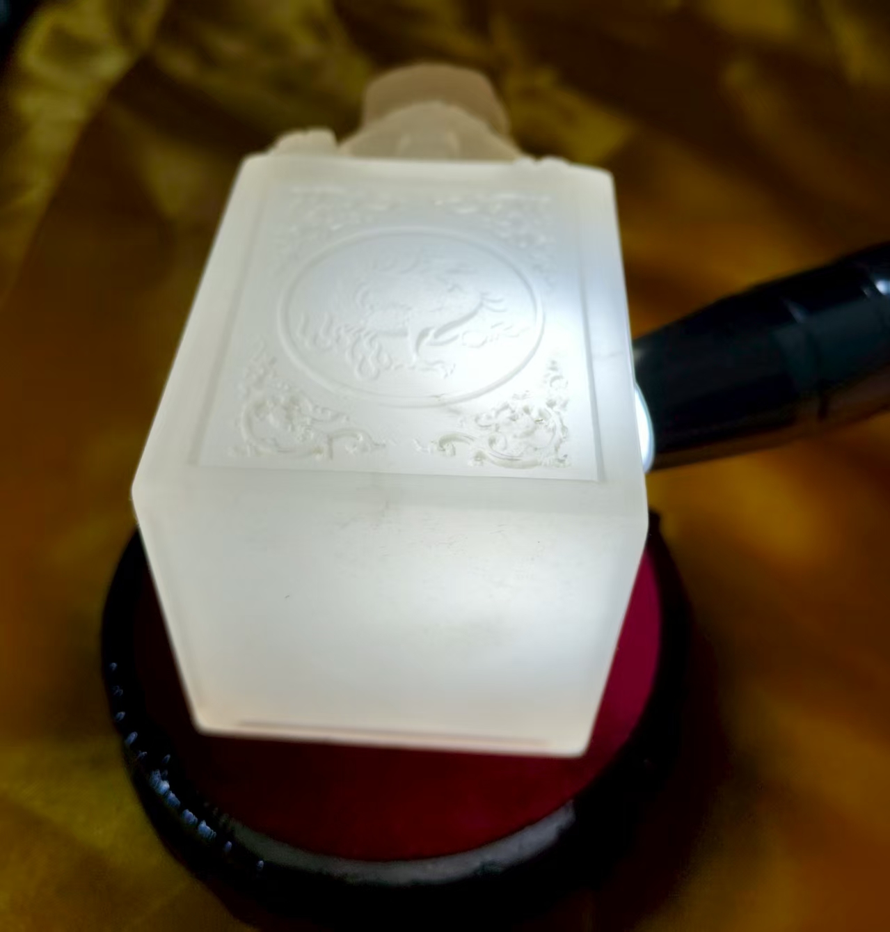 寿山石荔枝冻《瑞兽印章》