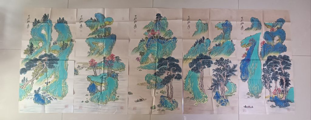 图片[1]-张大千《福禄寿喜财》-嘉诚艺术