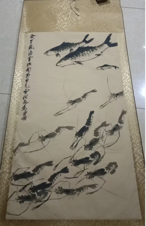 齐白石《墨鱼虾图》-嘉诚艺术