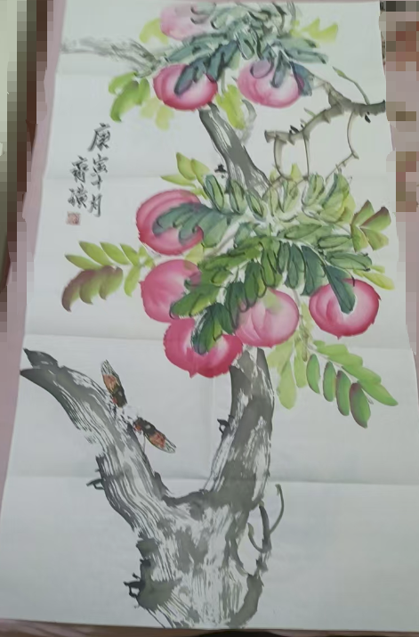 齐白石《寿桃图》-嘉诚艺术