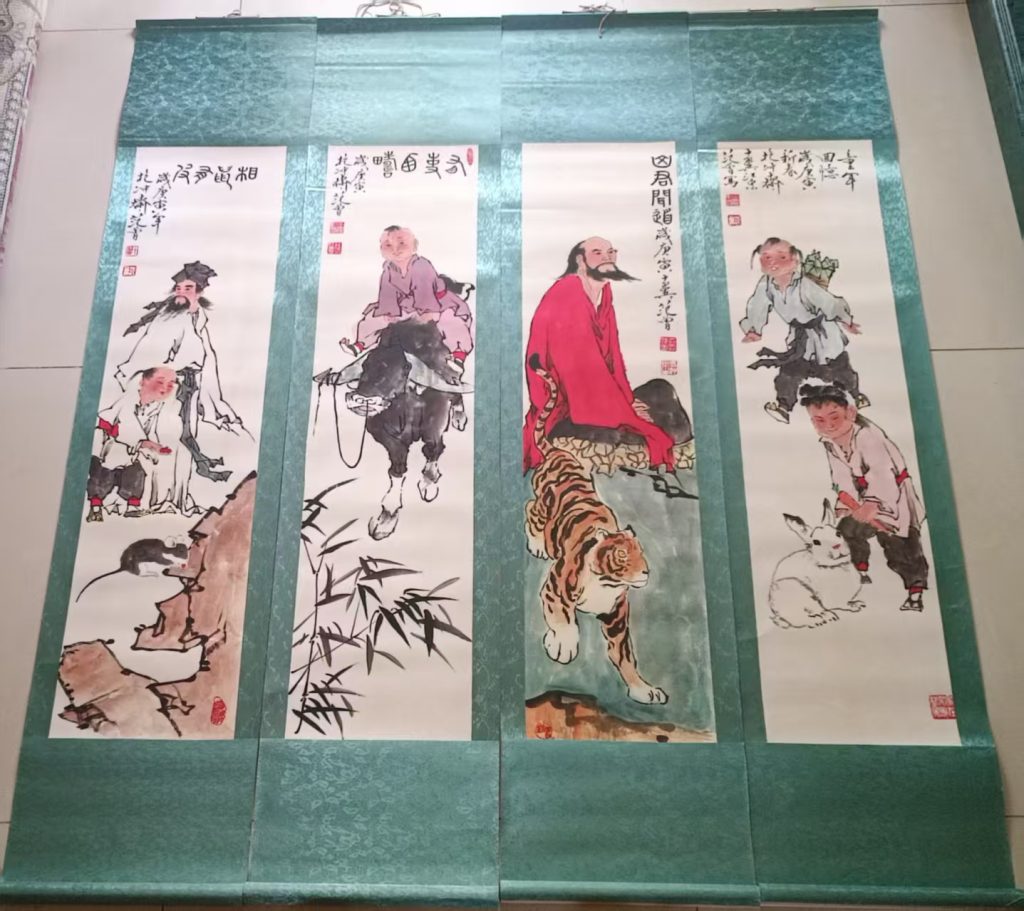 图片[1]-范曾《人物图》四条屏-嘉诚艺术