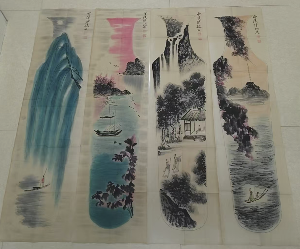 傅抱石《春夏秋冬》四条屏-嘉诚艺术