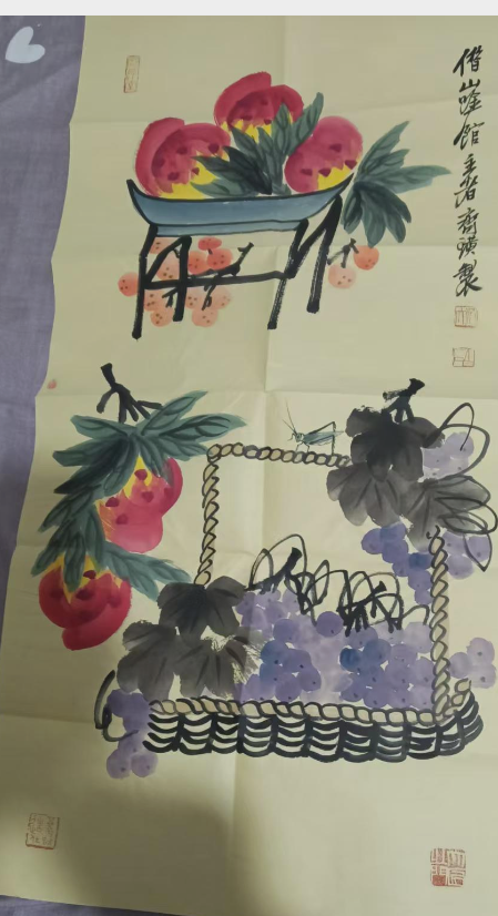 齐白石《花果虫草图》-嘉诚艺术