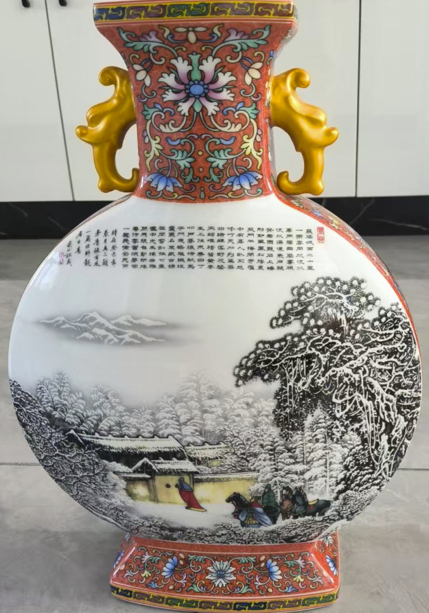 图片[2]-张松茂.徐亚凤《三顾茅庐》抱月瓶-嘉诚艺术