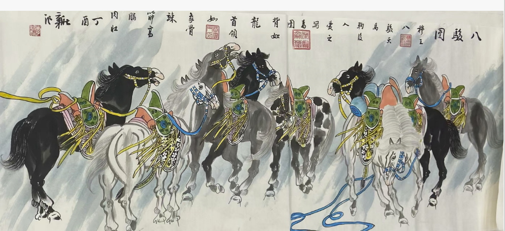 李新社《八骏图》-嘉诚艺术
