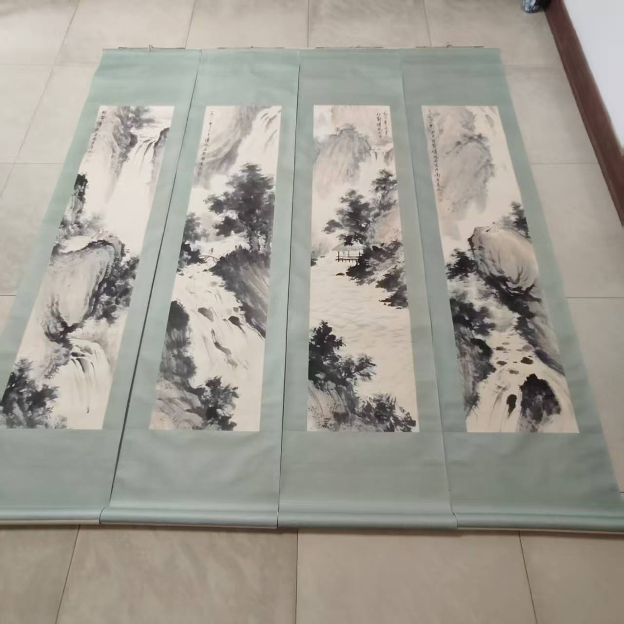 傅抱石《山水图》四条屏-嘉诚艺术