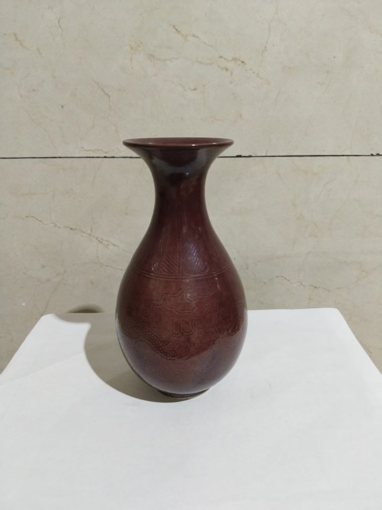 图片[1]-大明成化年制《钧窑玫瑰紫釉暗刻龙纹玉壶春瓶》-嘉诚艺术