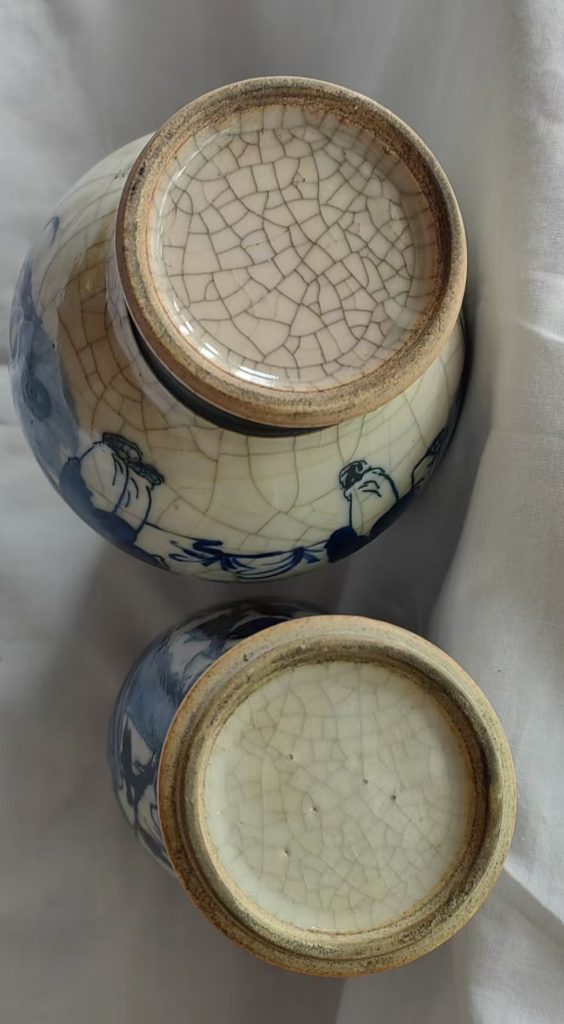 图片[2]-人物青花瓶（一对）-嘉诚艺术