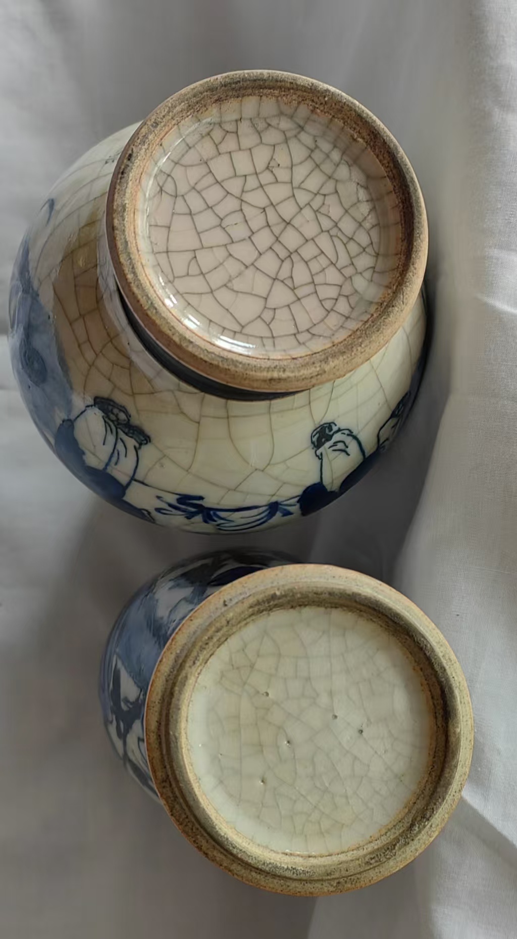 人物青花瓶（一对）