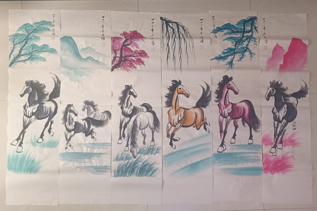 图片[2]-徐悲鸿《骏马图》十二条屏-嘉诚艺术