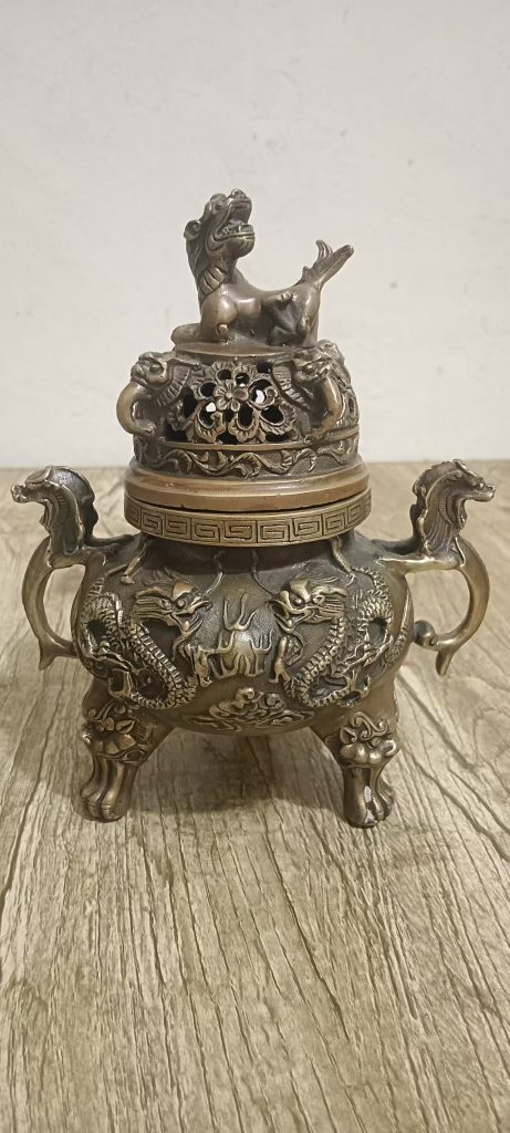图片[1]-乾隆年制《貔貅双龙三足香炉》-嘉诚艺术