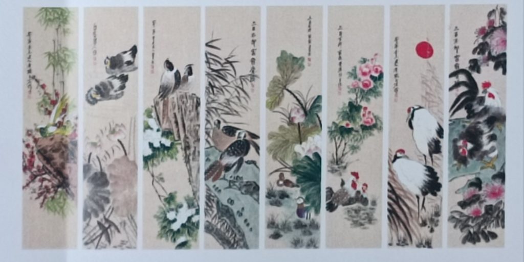 图片[1]-齐白石《花鸟图》 八条屏-嘉诚艺术