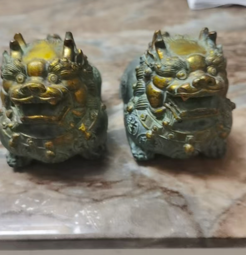 乾隆年制《铜鎏金虎头貔貅》一对-嘉诚艺术