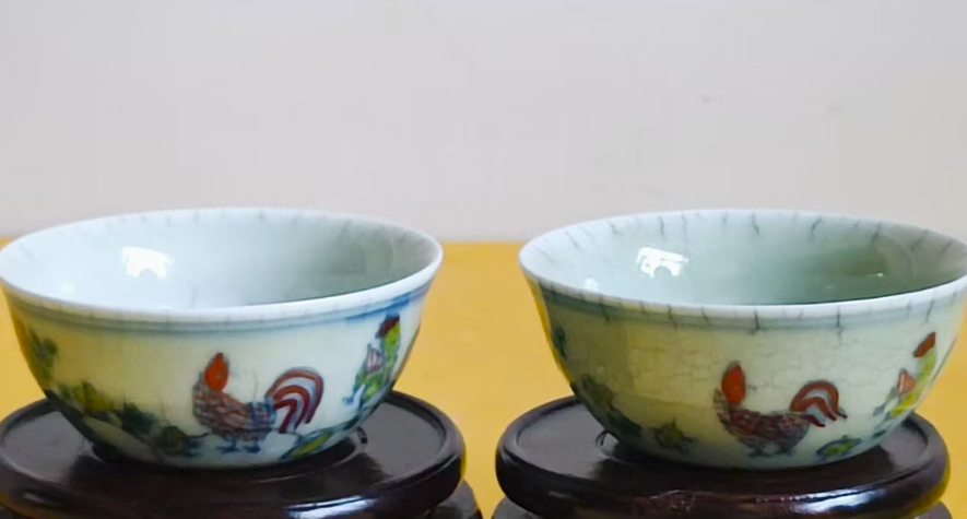 成化年制《斗彩鸡缸杯》一对-嘉诚艺术