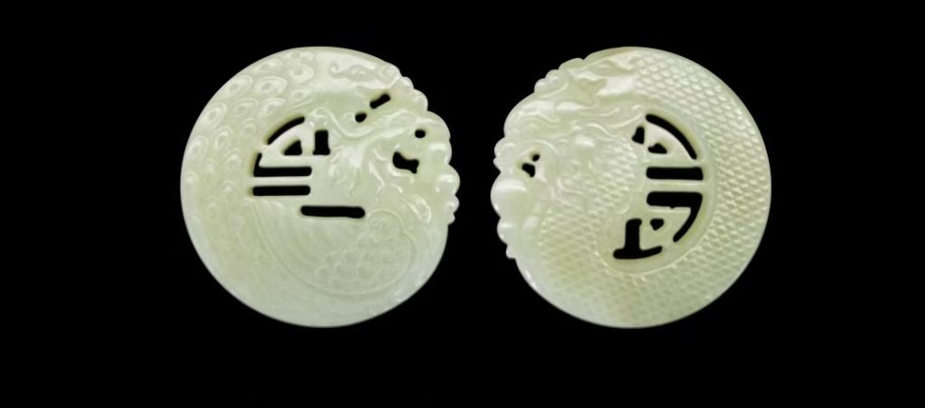 图片[1]-和田玉《龙凤玉佩》-嘉诚艺术