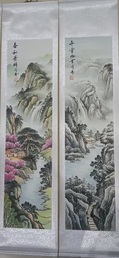图片[2]-周艺《春夏秋冬》四条屏-嘉诚艺术