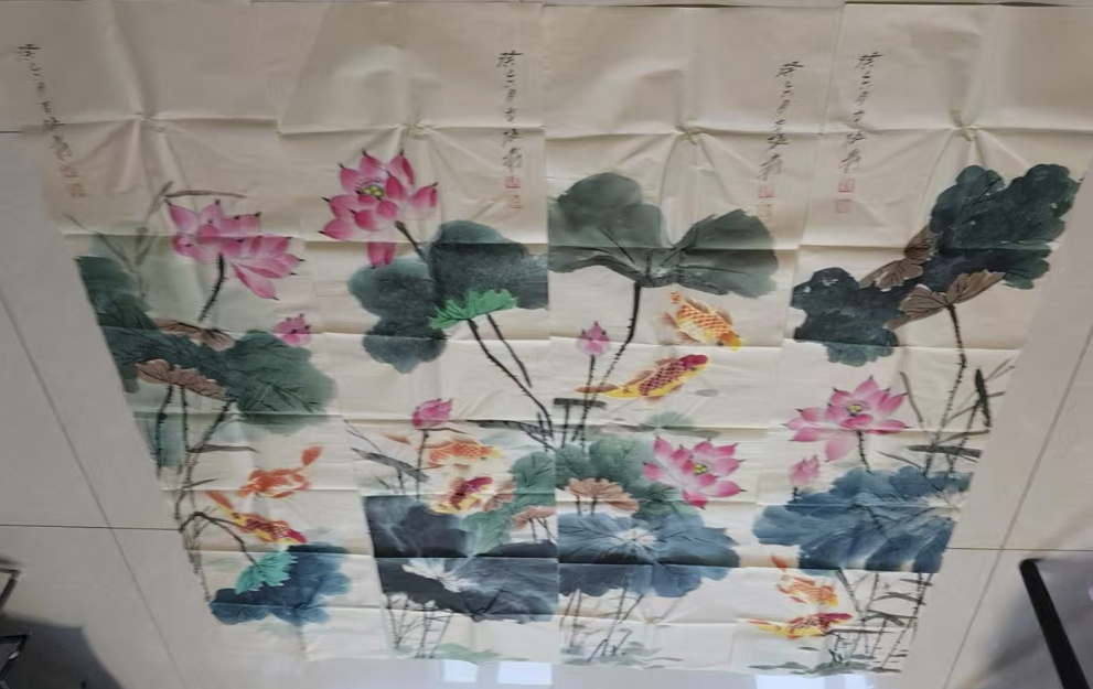 张大千《荷花图》四条屏-嘉诚艺术