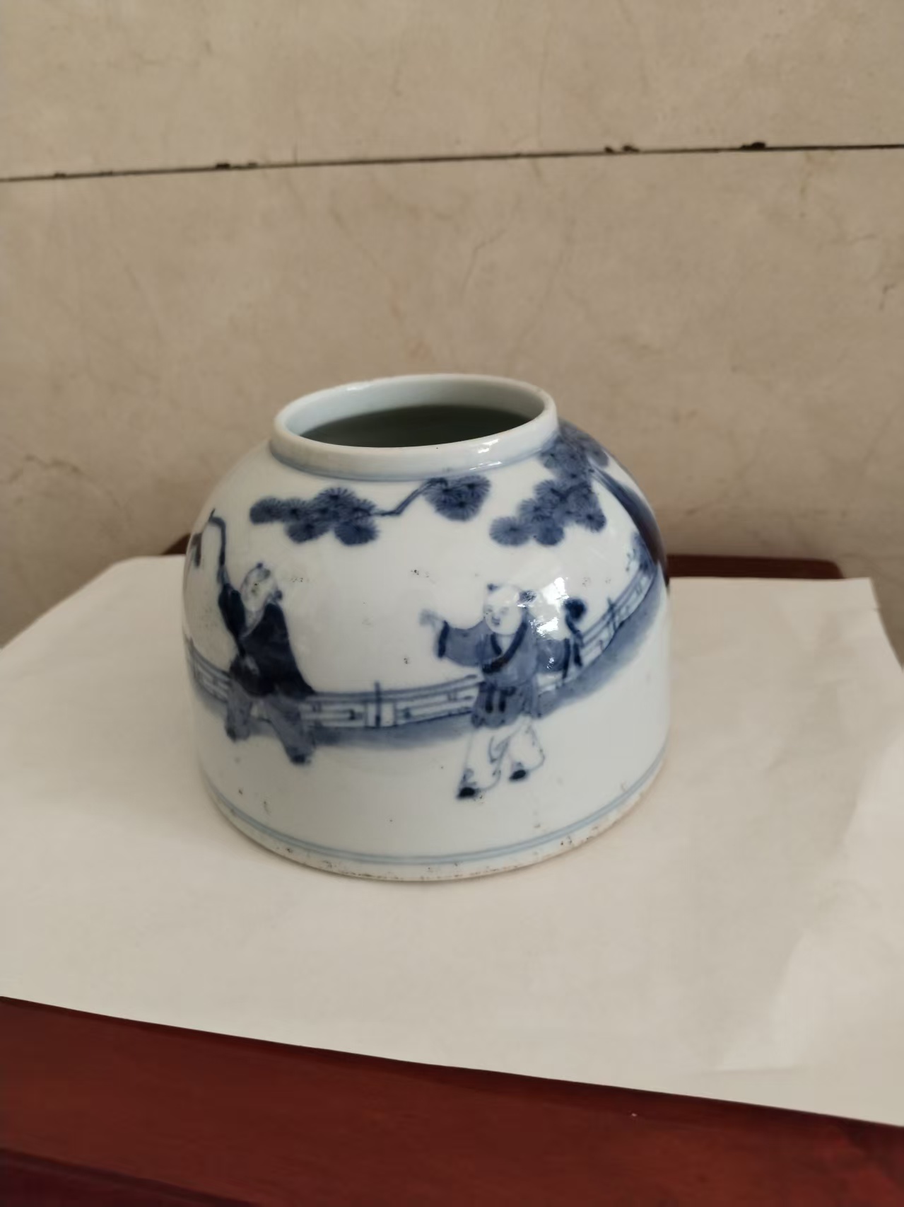 青花婴戏图水盂-嘉诚艺术
