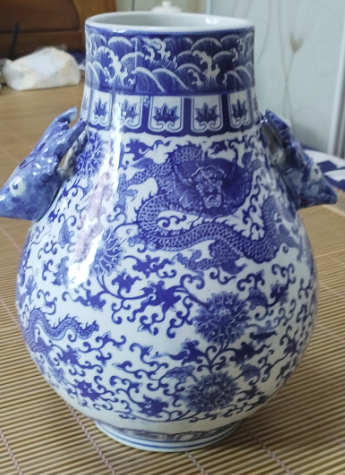 乾隆年制《青花龙纹鹿头尊》-嘉诚艺术