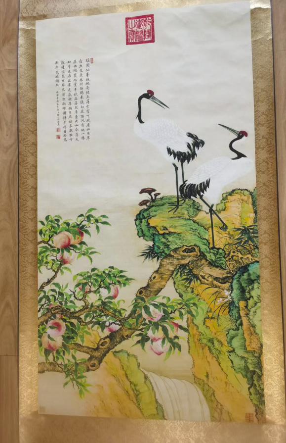 沈铨《松鹤朝阳》-嘉诚艺术