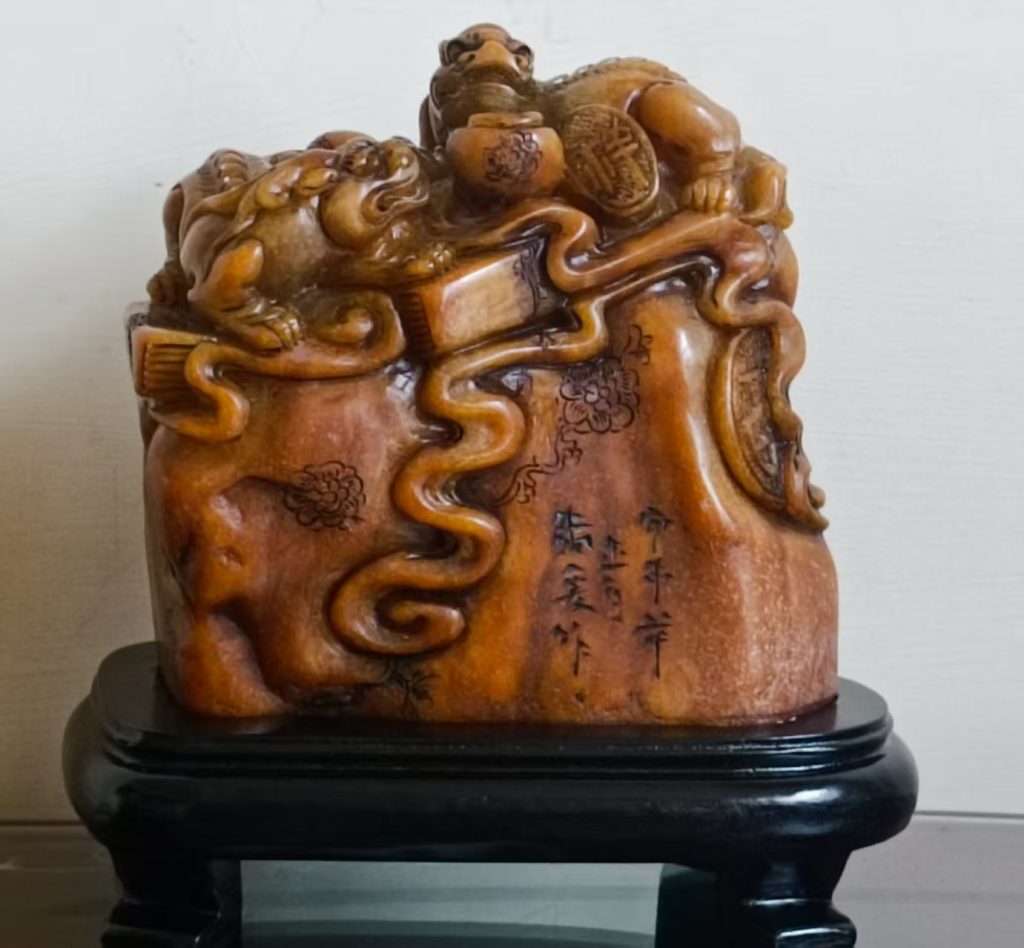 图片[1]-寿山石《瑞兽印章》-嘉诚艺术