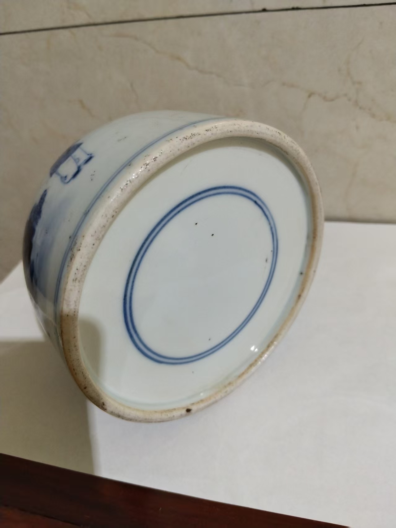 青花婴戏图水盂