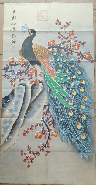 郎世宁《孔雀图》-嘉诚艺术