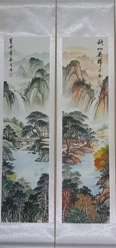 周艺《春夏秋冬》四条屏-嘉诚艺术