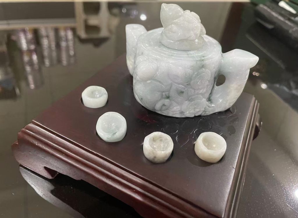 图片[1]-翡翠壶（一套）-嘉诚艺术