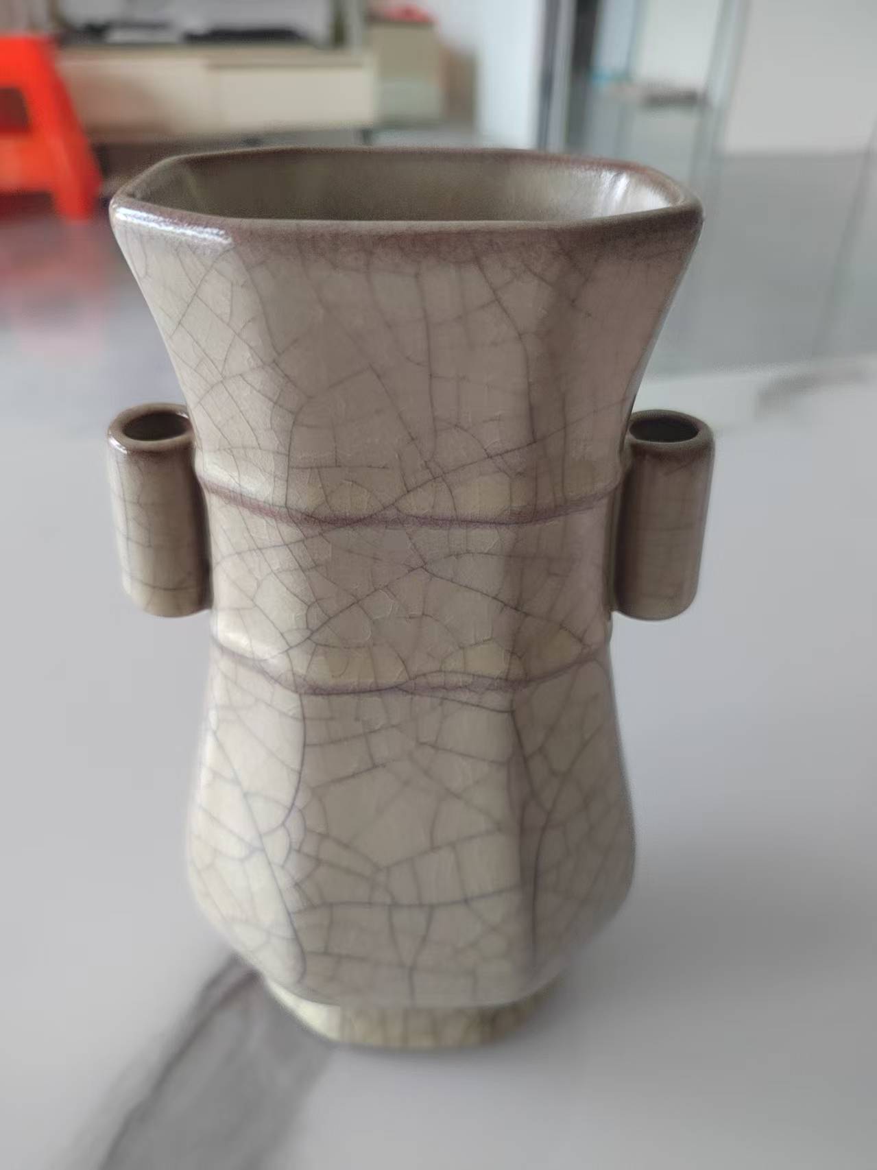 许华圣《八方贯耳壶》哥窑-嘉诚艺术