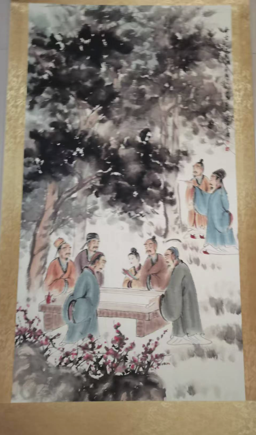 傅抱石《松下七贤》-嘉诚艺术