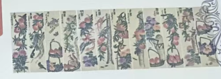 齐白石《寿桃》十二条屏-嘉诚艺术