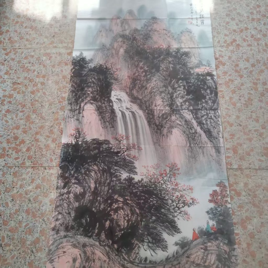 图片[1]-傅抱石《观瀑图》-嘉诚艺术