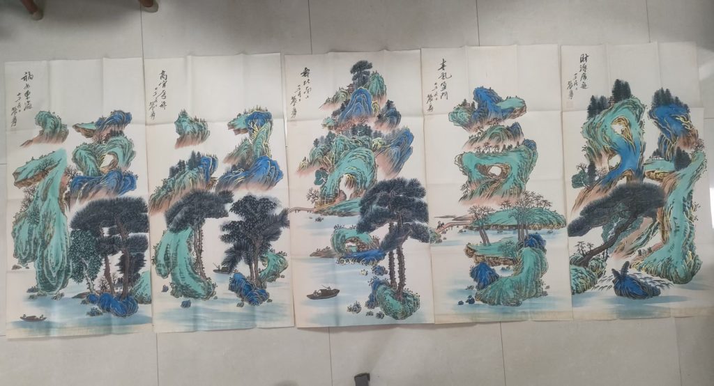 图片[1]-张大千《福禄寿喜财》-嘉诚艺术