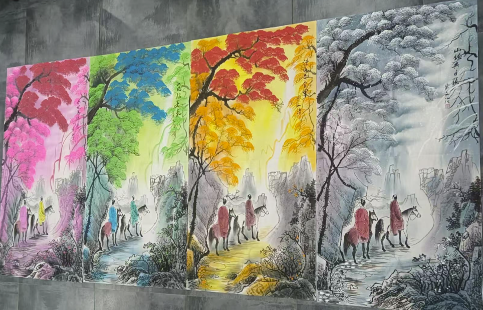 宋文治《春夏秋冬》四条屏-嘉诚艺术