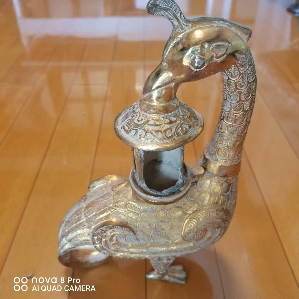 图片[2]-鎏金孔雀灯-嘉诚艺术