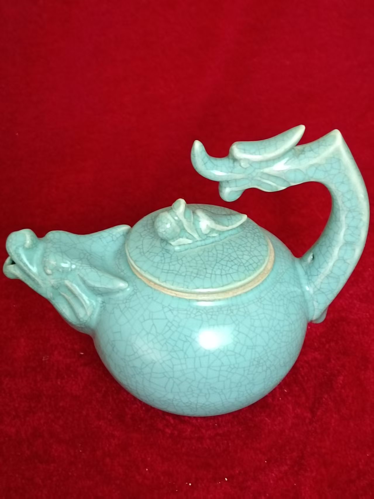 乾德年制《天青釉龙把壶》清凉寺御制-嘉诚艺术